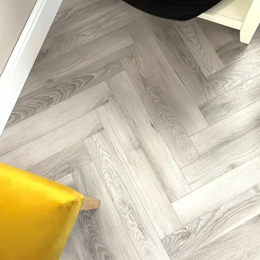 Herringbone Washed Oak Laminate Flooring