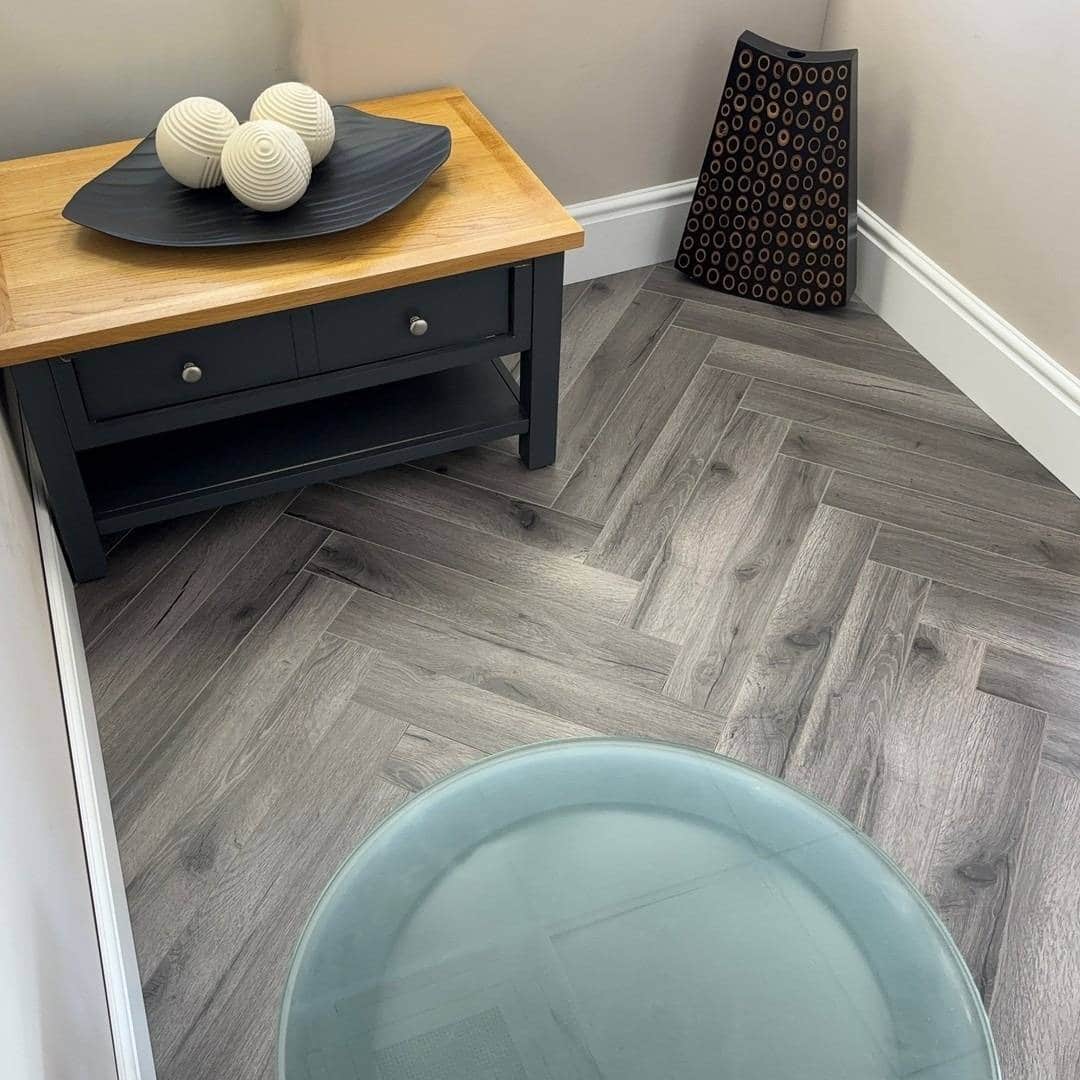 Embrace Herringbone Laminate Flooring Century Oak 12mm - Image 3