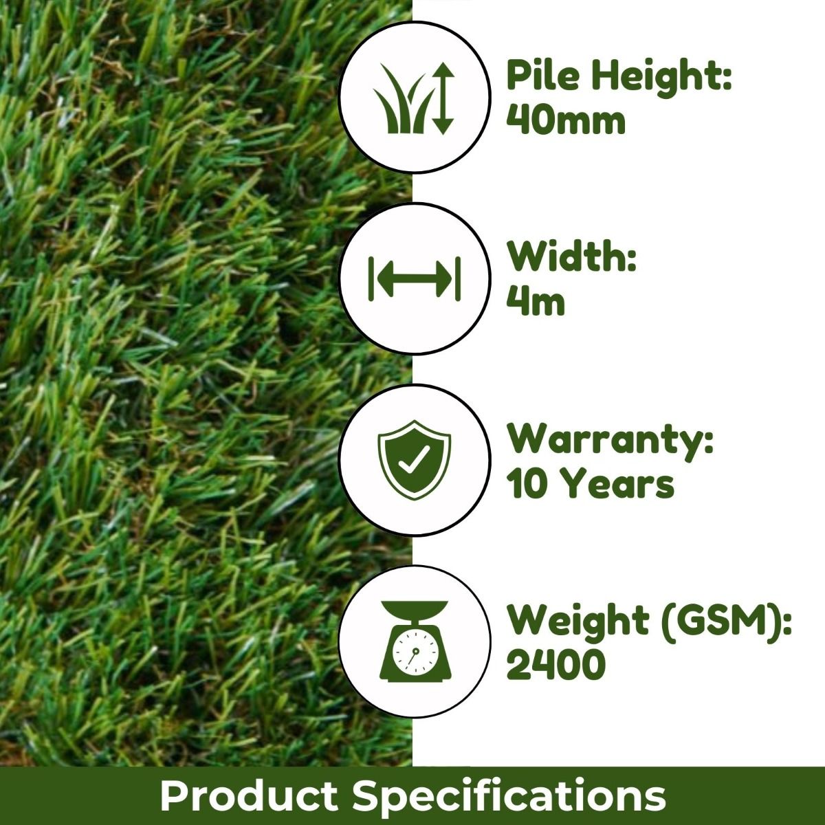 Cordoba 40mm Artificial Grass - Image 3