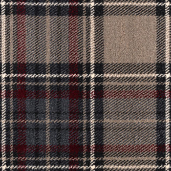 Midas Tartan Wilton Carpet - Grey Red