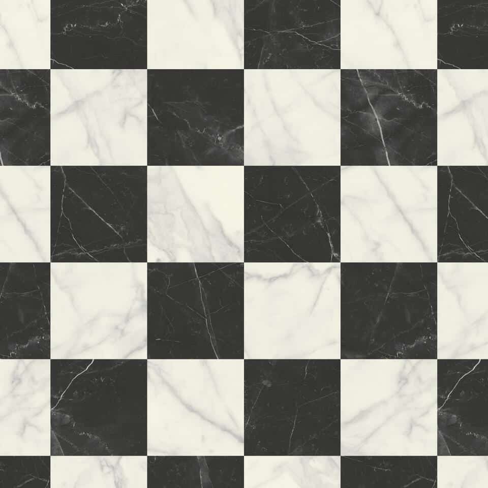 Rhinofloor Classic Black and White Tile Vinyl
