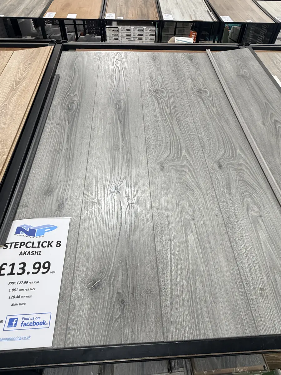 Step Click 8 Akashi Laminate at N&P Flooring showroom
