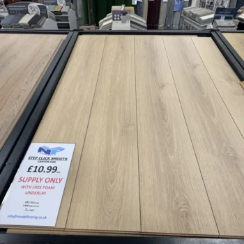 Step Click Smooth Canyon Oak Laminate at N&P Flooring showroom