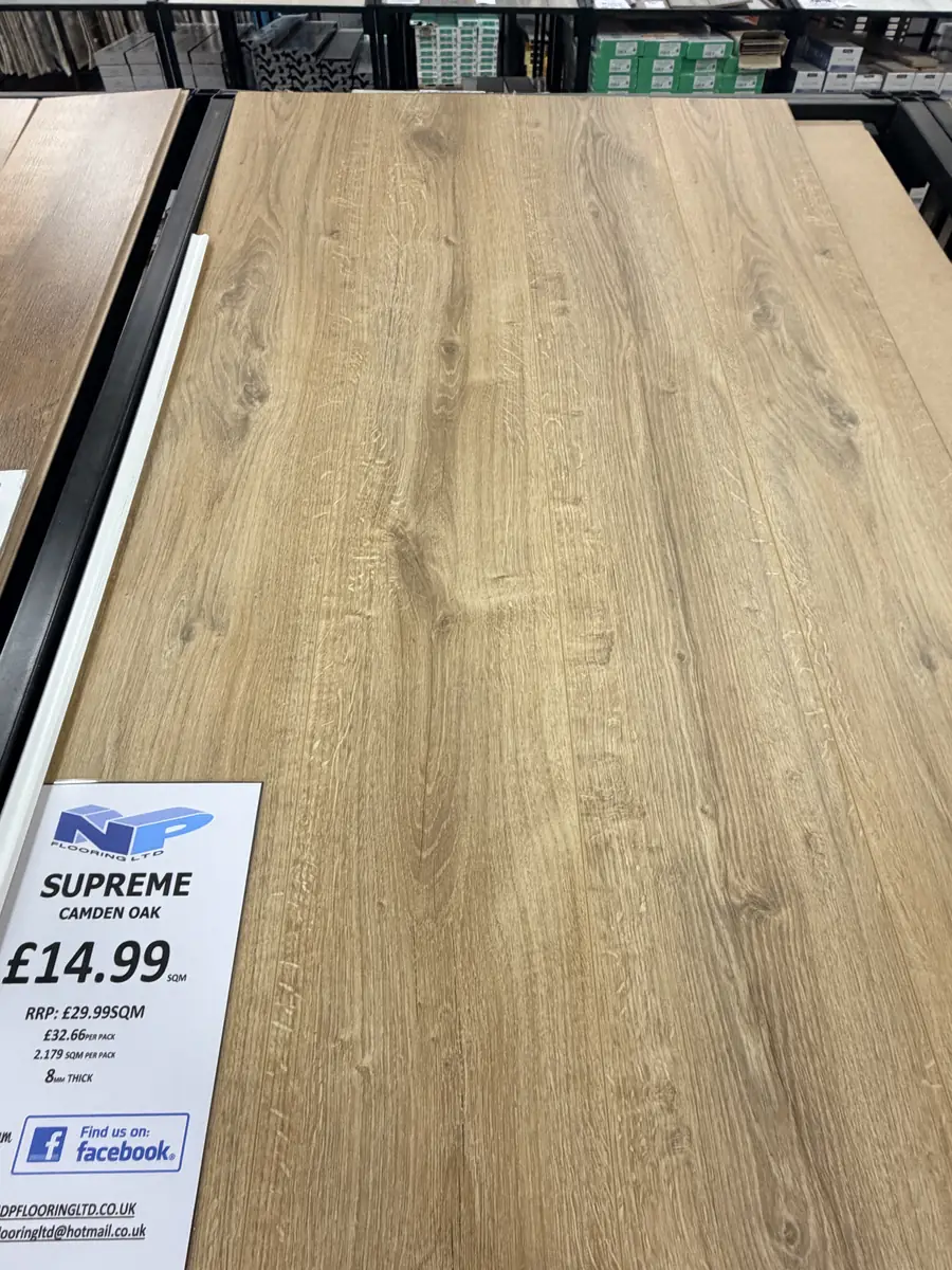 Supreme Camden Oak Laminate at N&P Flooring showroom