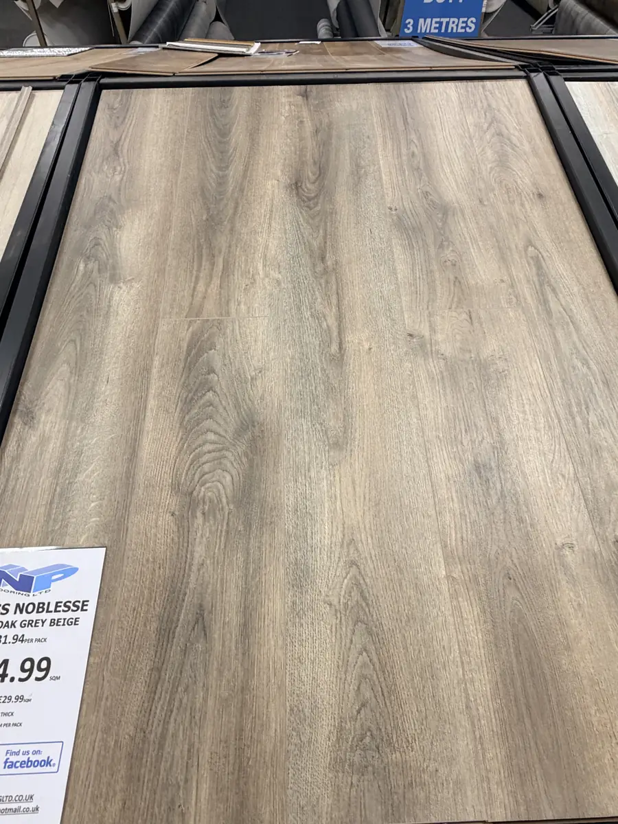 Swiss Noblesse Albit Oak Grey Beige Laminate at N&P Flooring showroom